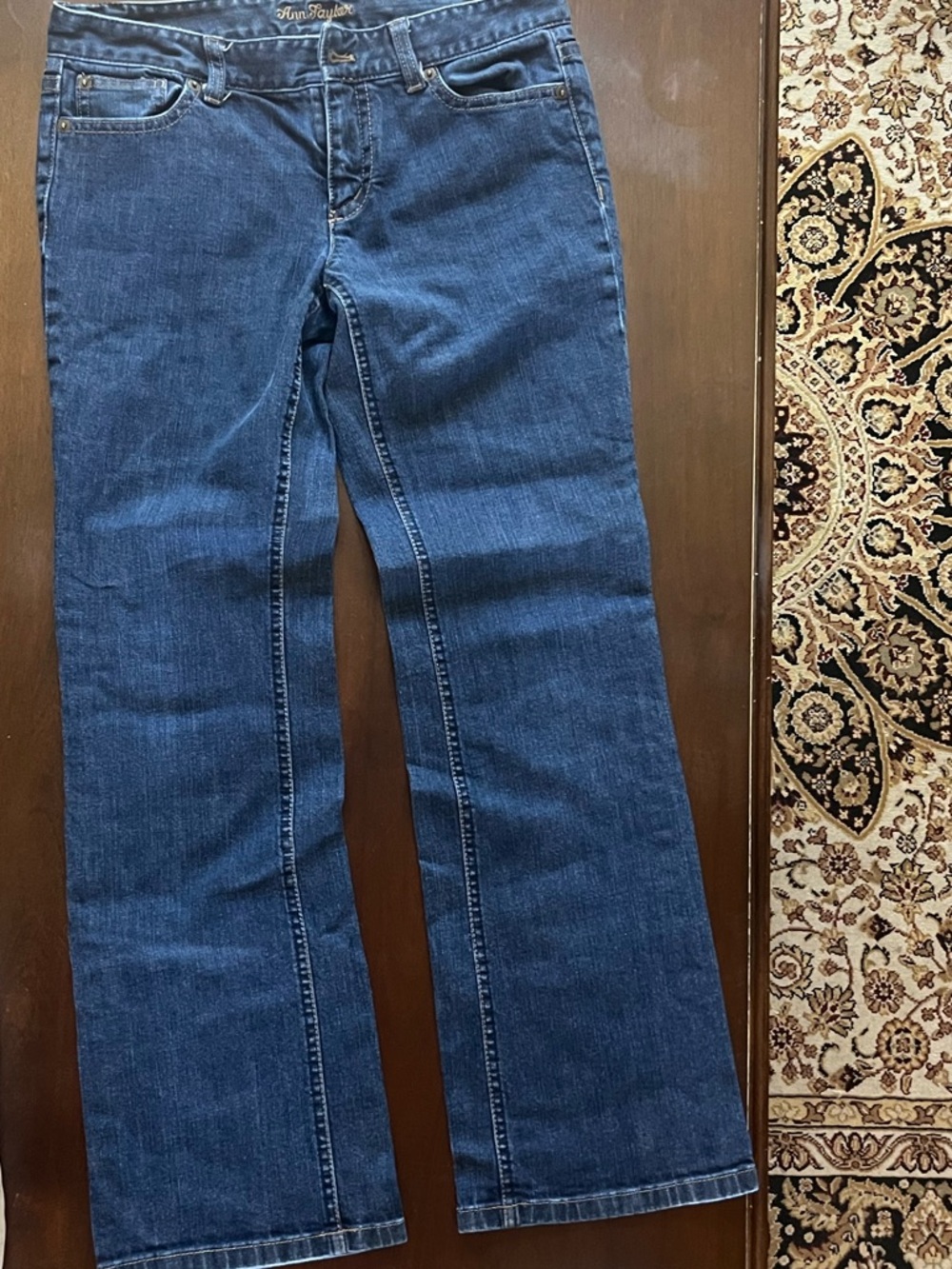 Ann Taylor Dark Blue Straight-Leg Jeans